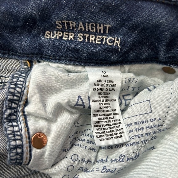 American Eagle Outfitters Straight Super Stretch Denim Jeans • Used • Size: 0 - Picture 6 of 7